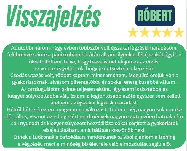 Alvási apnoe Buteyko légzés visszajelzés